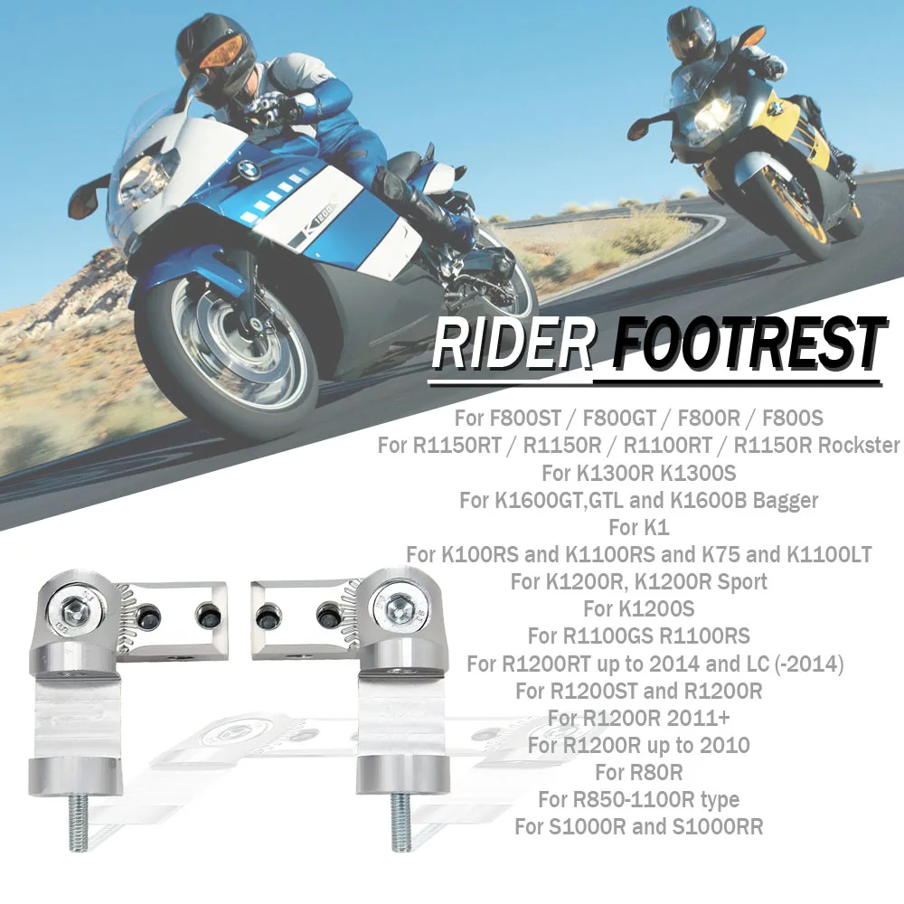 R 1200 RT motorcycle Rear Passenger Foot Pegs Footrests For BMW R1200RT 2014 R1200RT LC 2014- R1200ST R1200R 2011- R1200R 2010