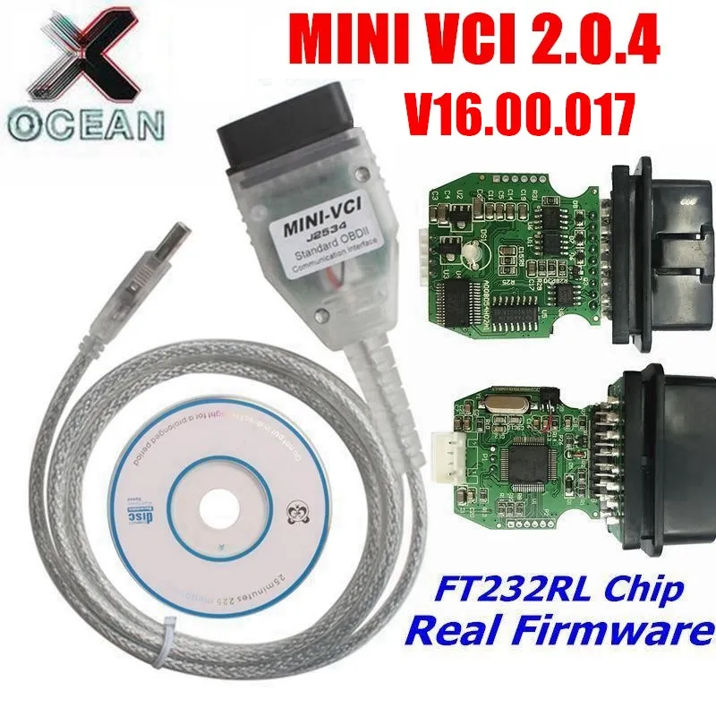 

Newest SW V16.00.017 FT232RL Chip Real Firmware V2.0.4 MINI VCI MINI-VCI V2.0.4 Stable For Toyota TIS Techstream Multi-Languages