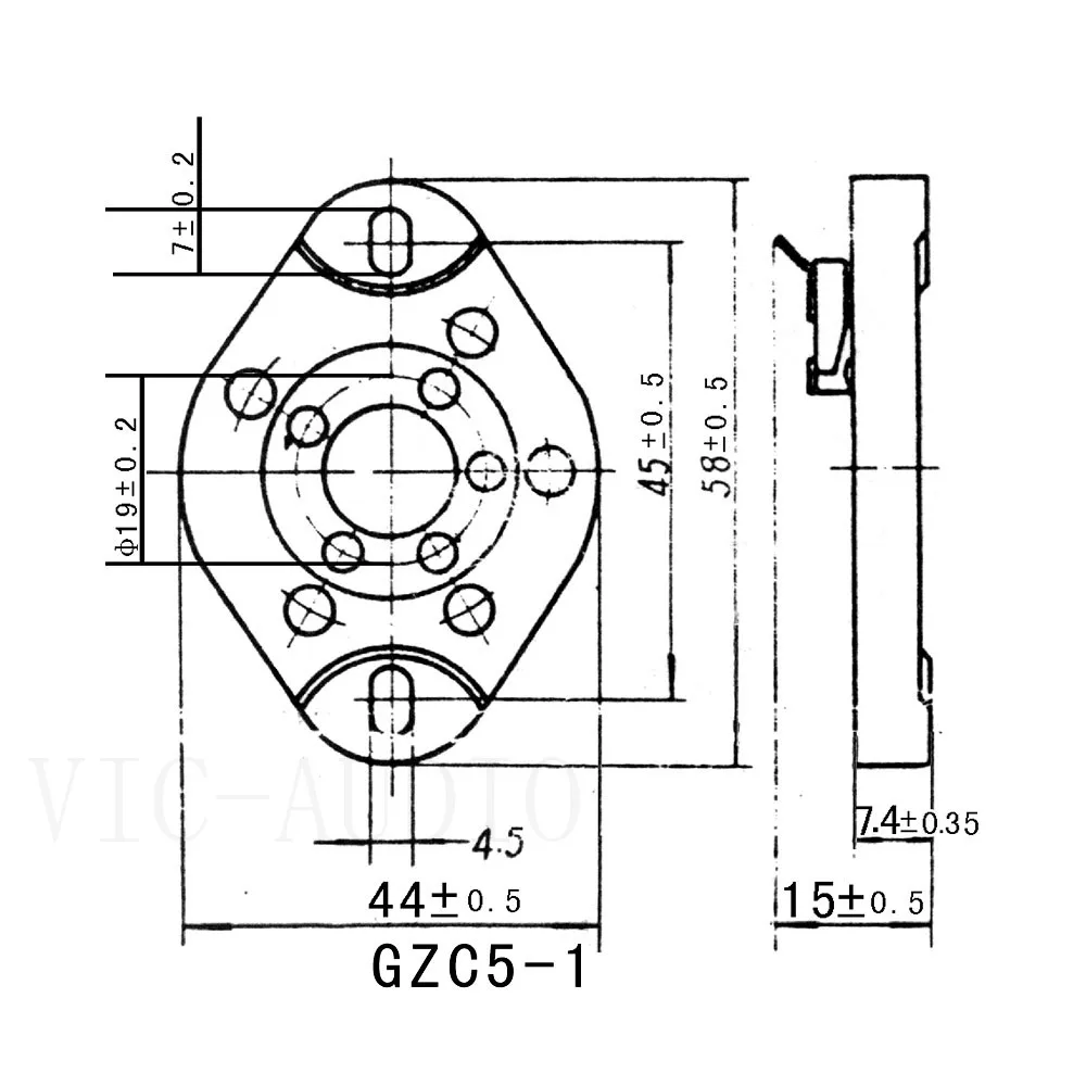 5Pin Ceramic Tube Socket GZC5-1 For FU-7 807 FU7 FD422 Vacuum Tube Socket Amplifier DIY Audio HIFI
