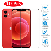 10Pcs Full Cover Tempered Glass For iPhone 12 14 13 11 Pro XR X XS Max Screen Protector Film For iPhone 6s 7 8 Plus 5 5s SE 2020