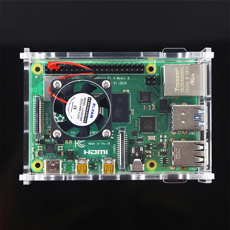 Raspberry Pi 4 Model B Abs Case Transparant Abs Box Behuizing Shell Voor Raspberry Pi 4B 3B + Plus 3B 2B B Met Ventilator