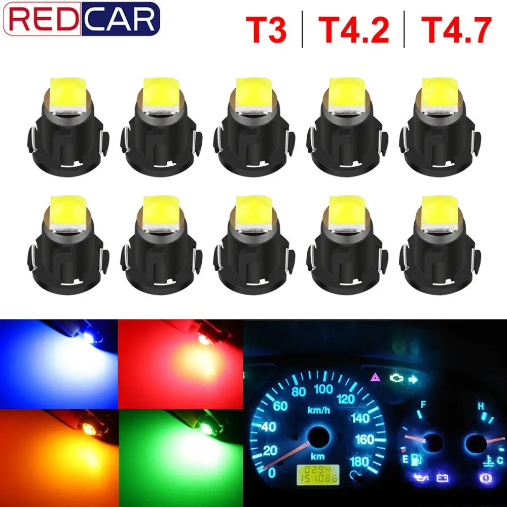 8 Bombillas LED COB 12V T4.7 De 9mm: 40 Lúmenes Para Salpicadero Y Cuadro De Instrumentos (Azul)