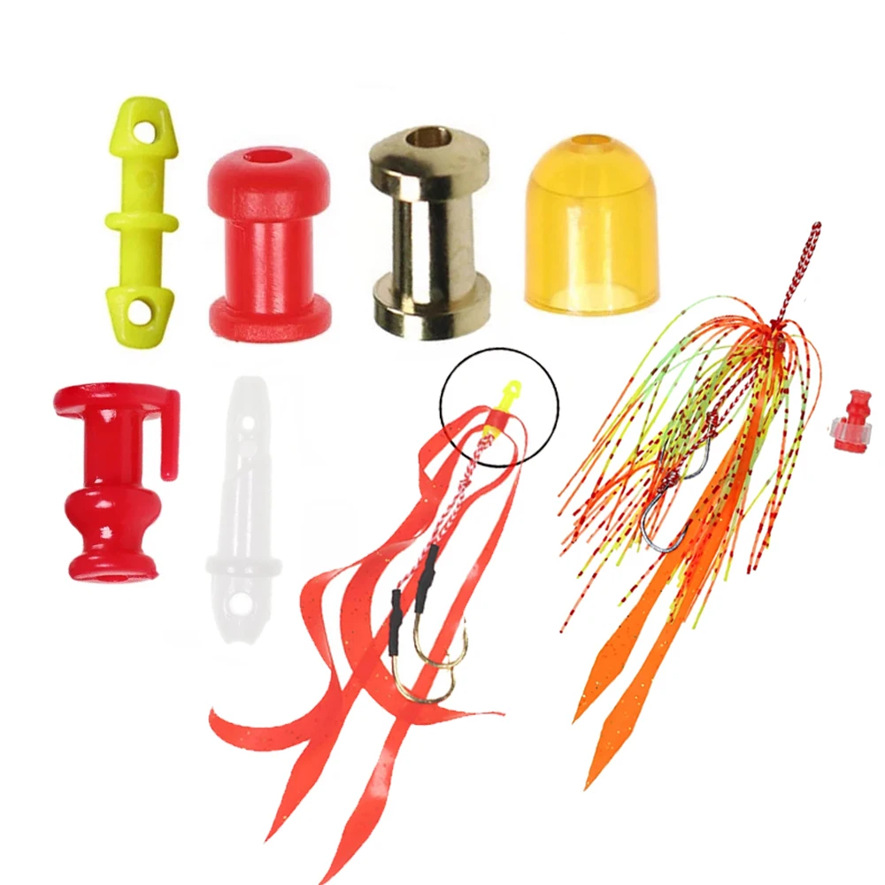 

100/200PCS Saltwater Fishing Tackle Slide Parts Snapper Skirts and Rubber Tie Mule Maintenance Supplies Fishing Equipment