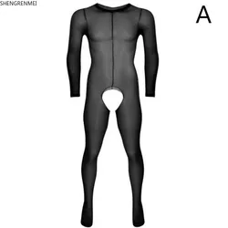 Body Sissy transparente para hombre, de cuerpo completo pantimedias, ropa interior Gay, mono exótico caliente, envío directo