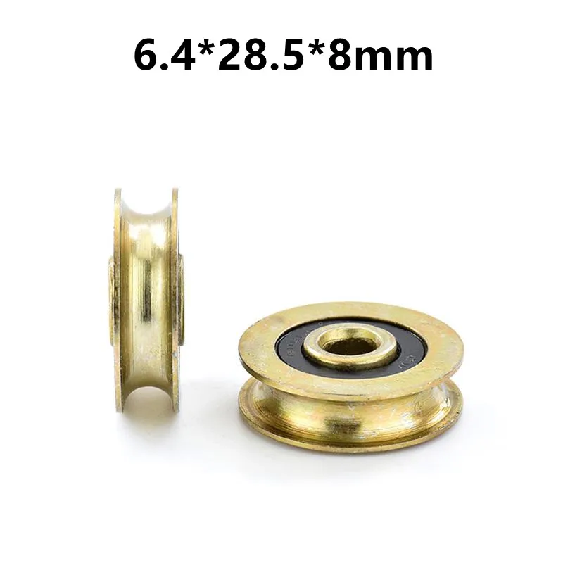 

10pcs/50pcs U Groove Radian Radius 3.1mm Guide Wheel 6.4*28.5*8mm Steel Pulley Rope Wire Conductor Wheel Roller 6.4x28.5x8mm