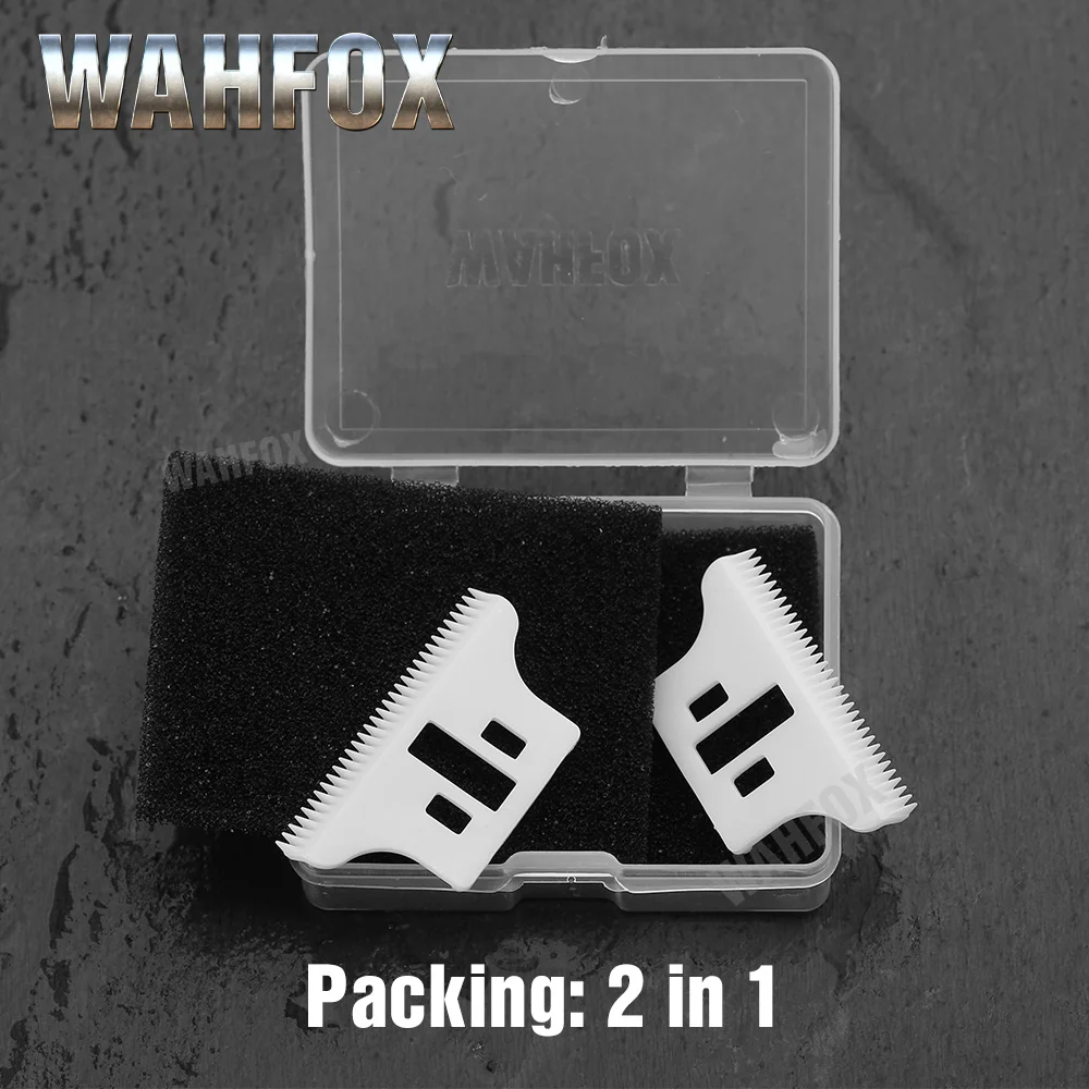 WAHFOX 100PCS/50SET Hair Clipper Blades Replacement Ceramic  Blade For 8081 WAHL Detailer T-WIDE Trimmer Blade 32 Teeth With Box