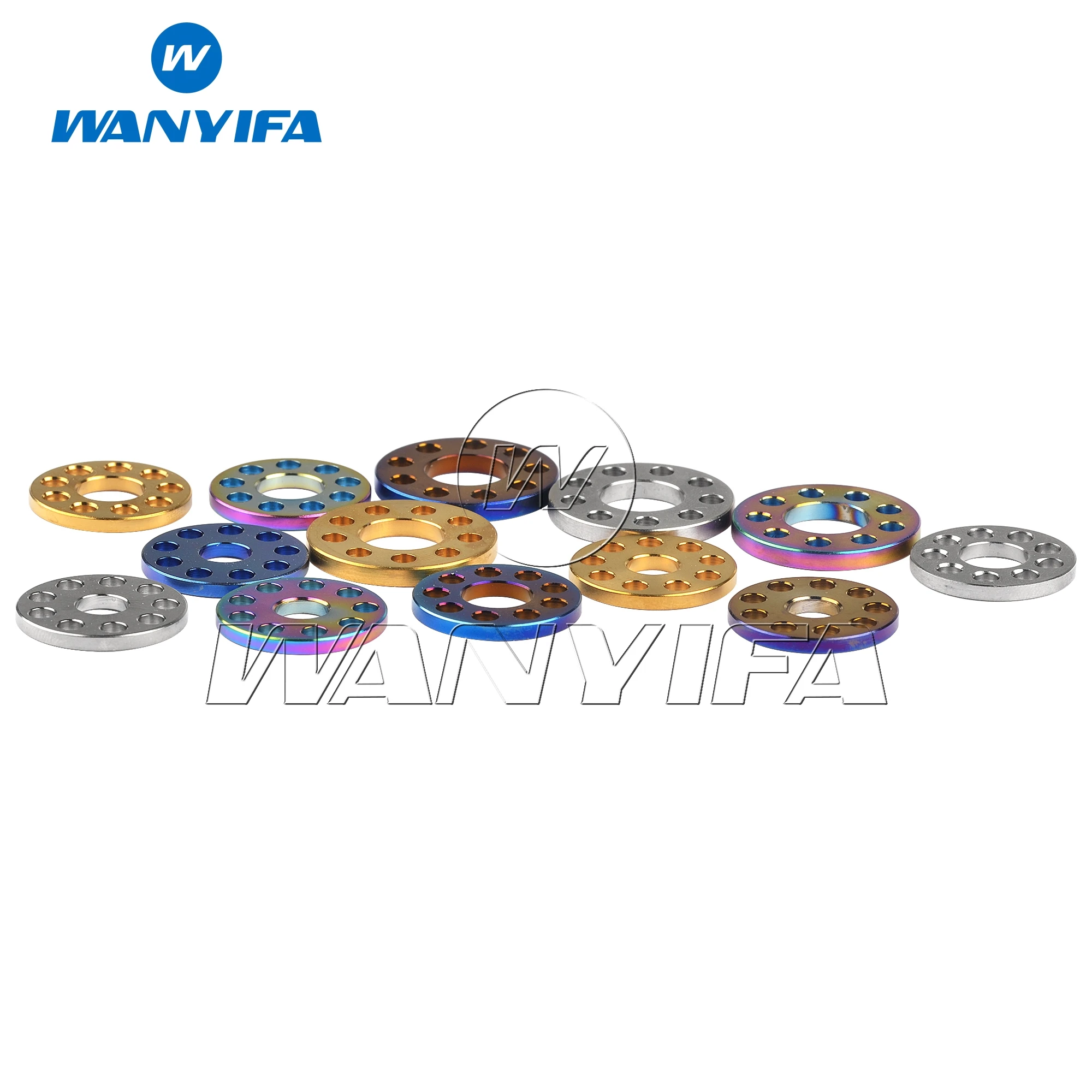 Wanyifa Titanium Washer M6 M8 M10 Spacer Nine Hole Gaskets for Motorcycle Car