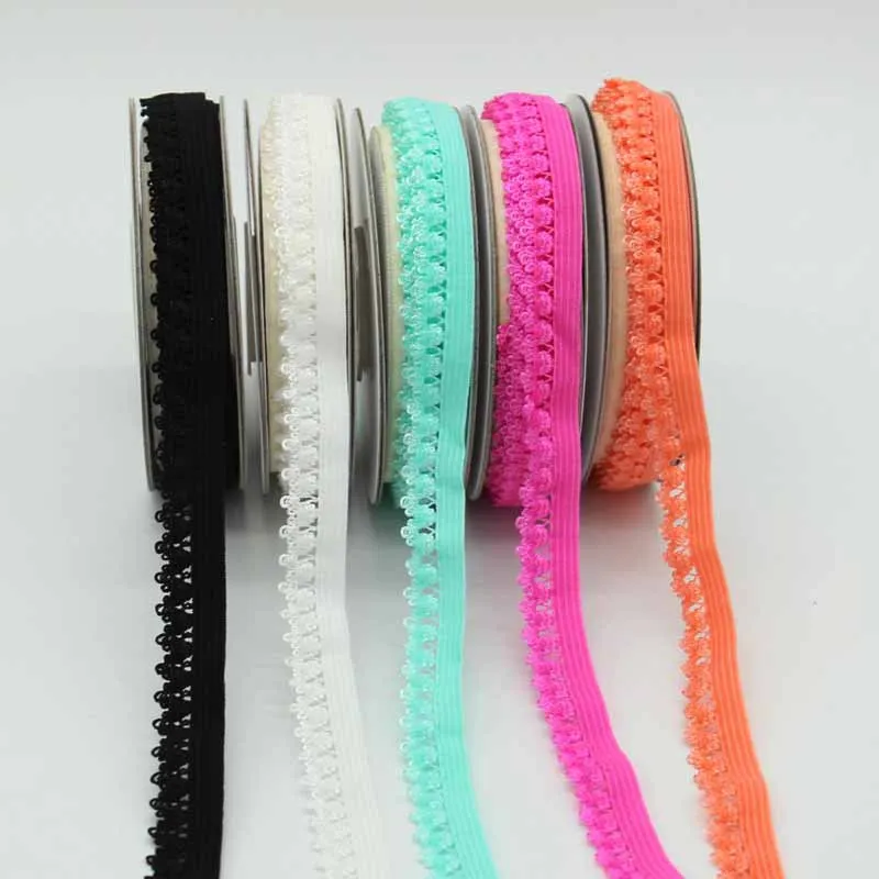 5 Yard 13mm Edge Crown Lace Trim Elastic Spandex Band Underwear Garment Hair Tie Headband Dress DIY Sewing Accessories