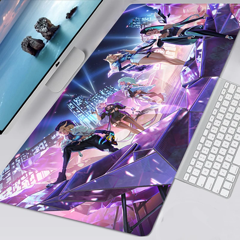 

LOL KDA Sexy Girl Large Mousepad Anime Gaming Accessories Non-slip Mouse Pad Gamer 40x90 Mausepad Deskmat Tappetino Mouse 80x30