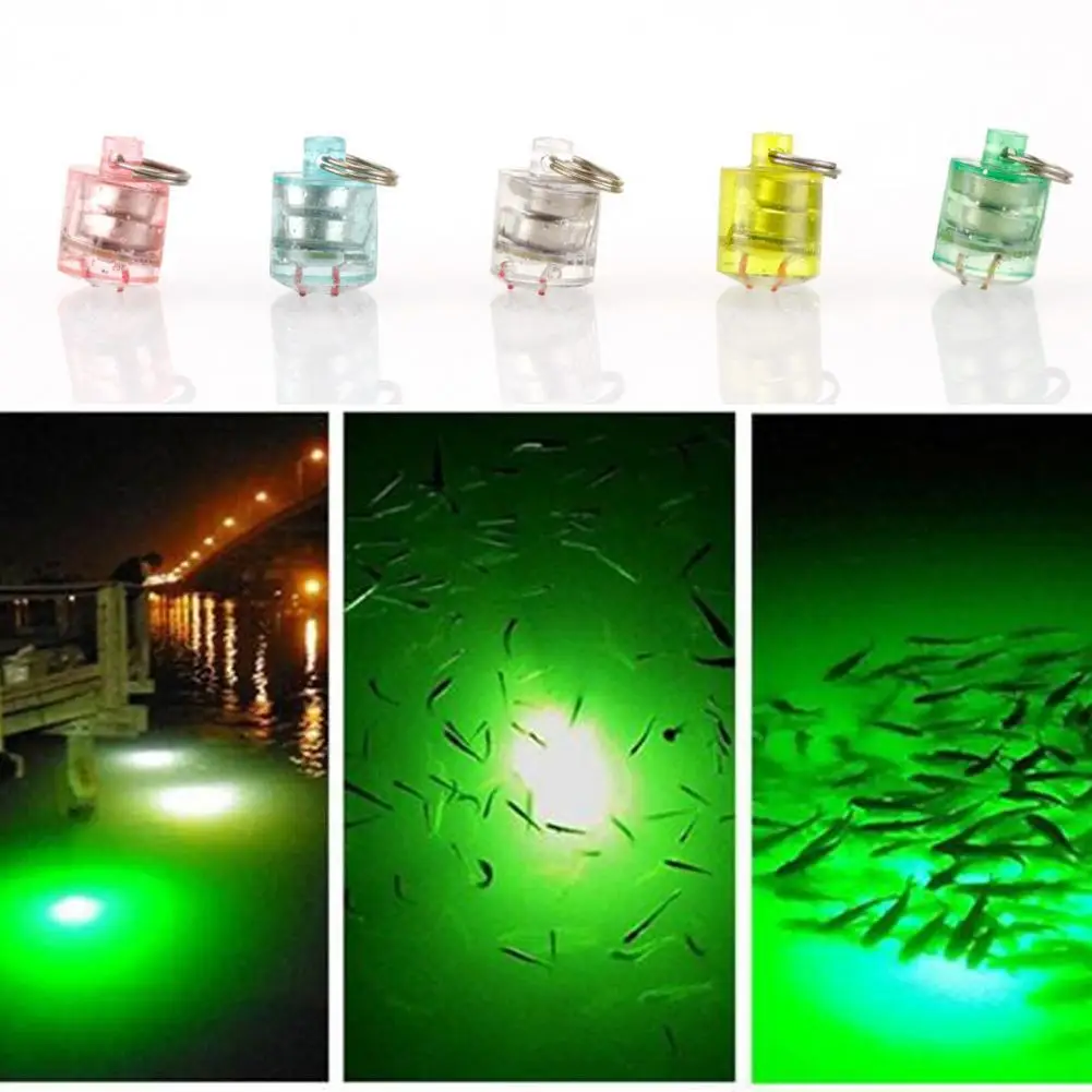 Fishing Lure Trap Light Mini Cylindrical LED Three Color Underwater Flashing Fishing Bait Luminous Lamp for Angling