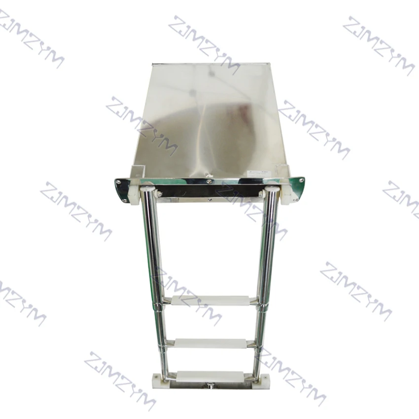 Escalera telescópica ajustable de acero inoxidable para barco, escalera de 3 secciones de 890MM, antideslizante, tipo caja de GM-HW-L0401