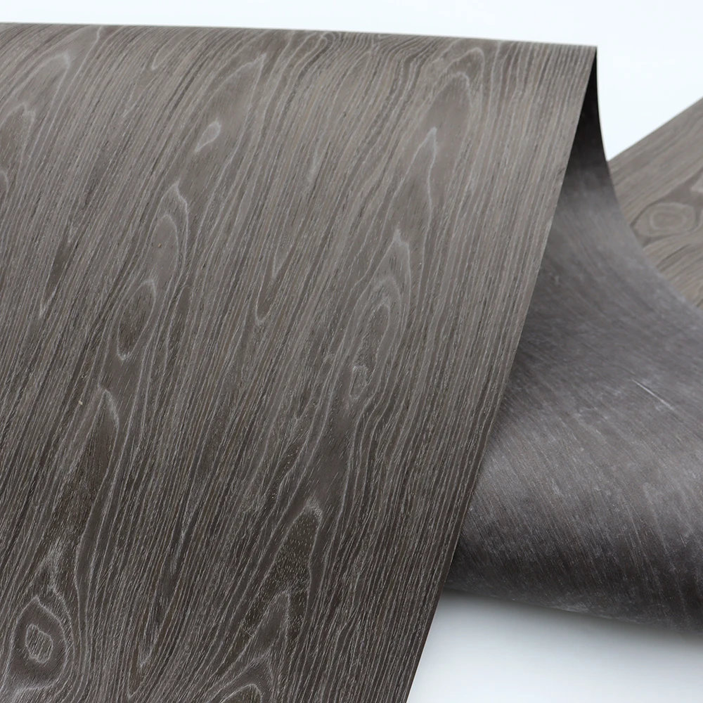 

Engineered Wood Veneer Technology Synthetic Reconstituted Artificial Manufactured Wood Veneer Black Oak Bleached E.V. C/C