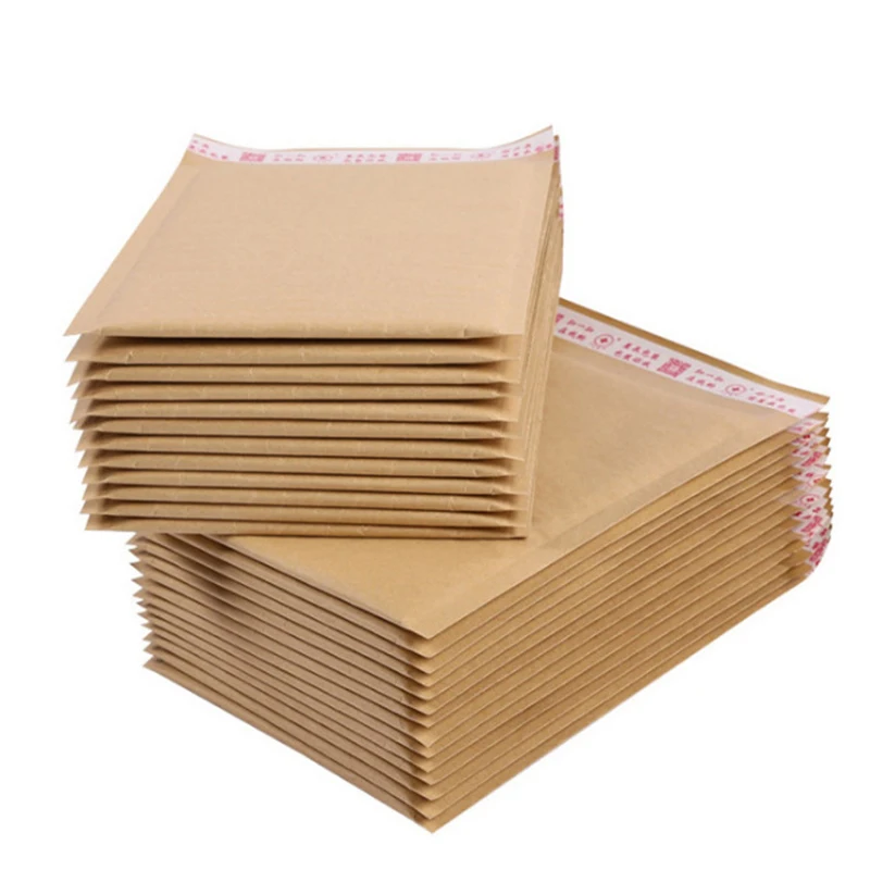 Enveloppes à bulles brunes auto-scellantes, emballage cadeau, sacs rembourrés, rangement de courrier, moins d'expédition, 50 pièces, 11 tailles