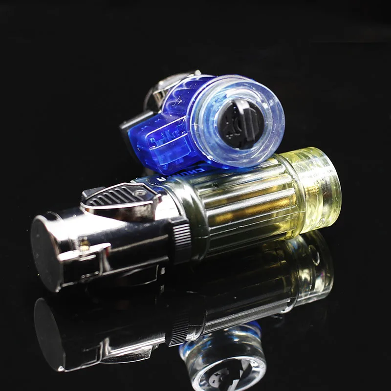 Triple Torch Lighter Powerful Jet Butane Pipe Cigar Lighter Portable Spray Gun Gas 1300 C Windproof Outdoor Gadgets For Man