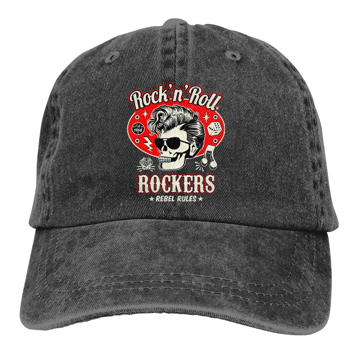 Myte męska czapka z daszkiem czaszka kości Rockers Trucker czapki z daszkiem tata kapelusz Rockabilly Rock and Roll czapki golfowe