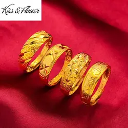 KISS & FLOWER RI69 – bijoux fins Vintage pour hommes et femmes, bague redimensionnable en or 24kt, cadeau d'anniversaire de mariage, vente en gros, 2022