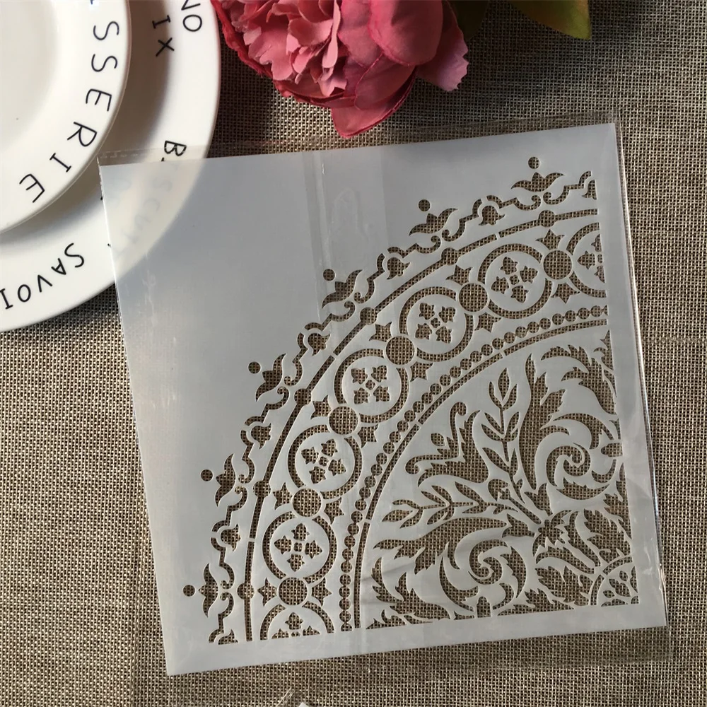 30*30cm M L Mandala 1/4 Wheel Round DIY Layering Stencils Painting Scrapbook Coloring Embossing Album Decorative Template