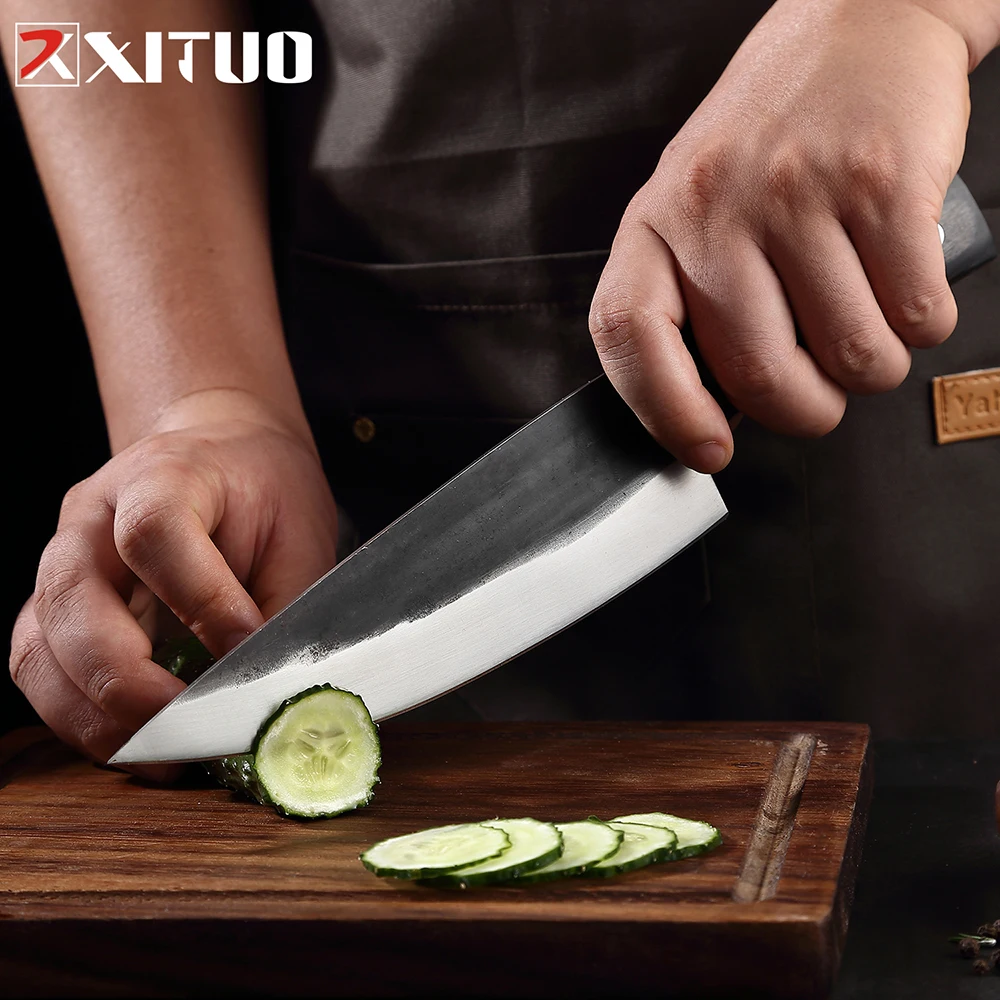 XITUO coltello da cuoco forgiato a mano coltello da cucina professionale forgiato affilato coltelli da cucina carne verdure coltello per affettare