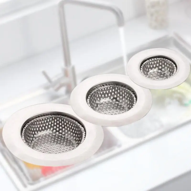 Stainless Steel Kitchen Bathroom Sink Strainer Waste Plug Sink Filter Waste Collector Hair Catcher Shower Drain Hole Filter