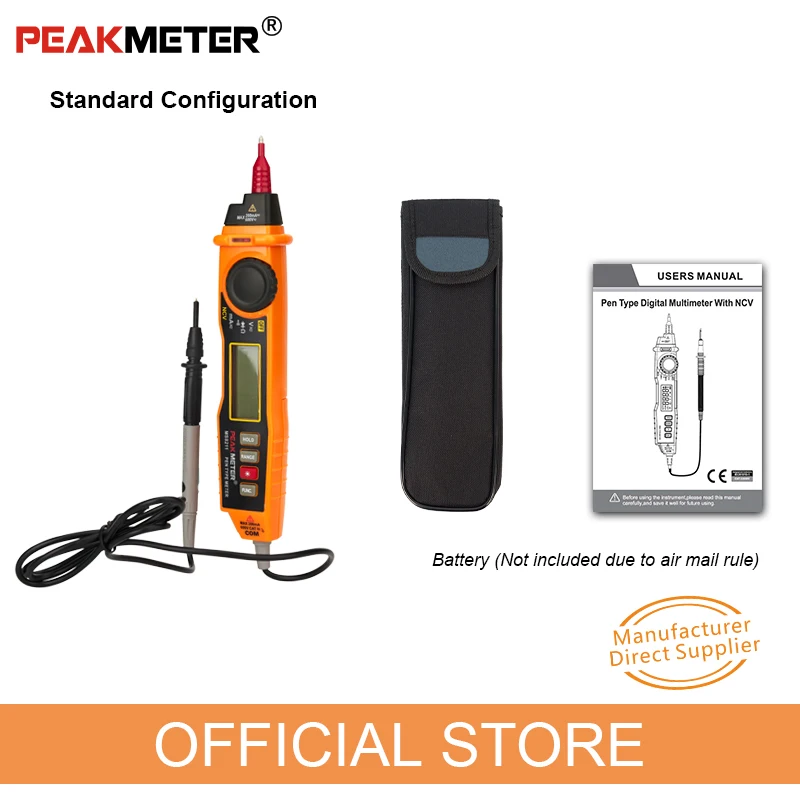 PEAKMETER PM8211 Pen type Digital Multimeter with probe ACV DCV Electric Handheld Tester Multimeter Resistance NCV Continuity