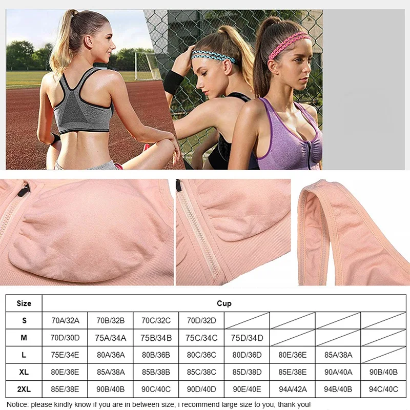 Cloud Hide-Sujetador deportivo para mujer, ropa interior de S-XXXL con cremallera frontal, camisa de Fitness, Top corto de Yoga con realce, chaleco
