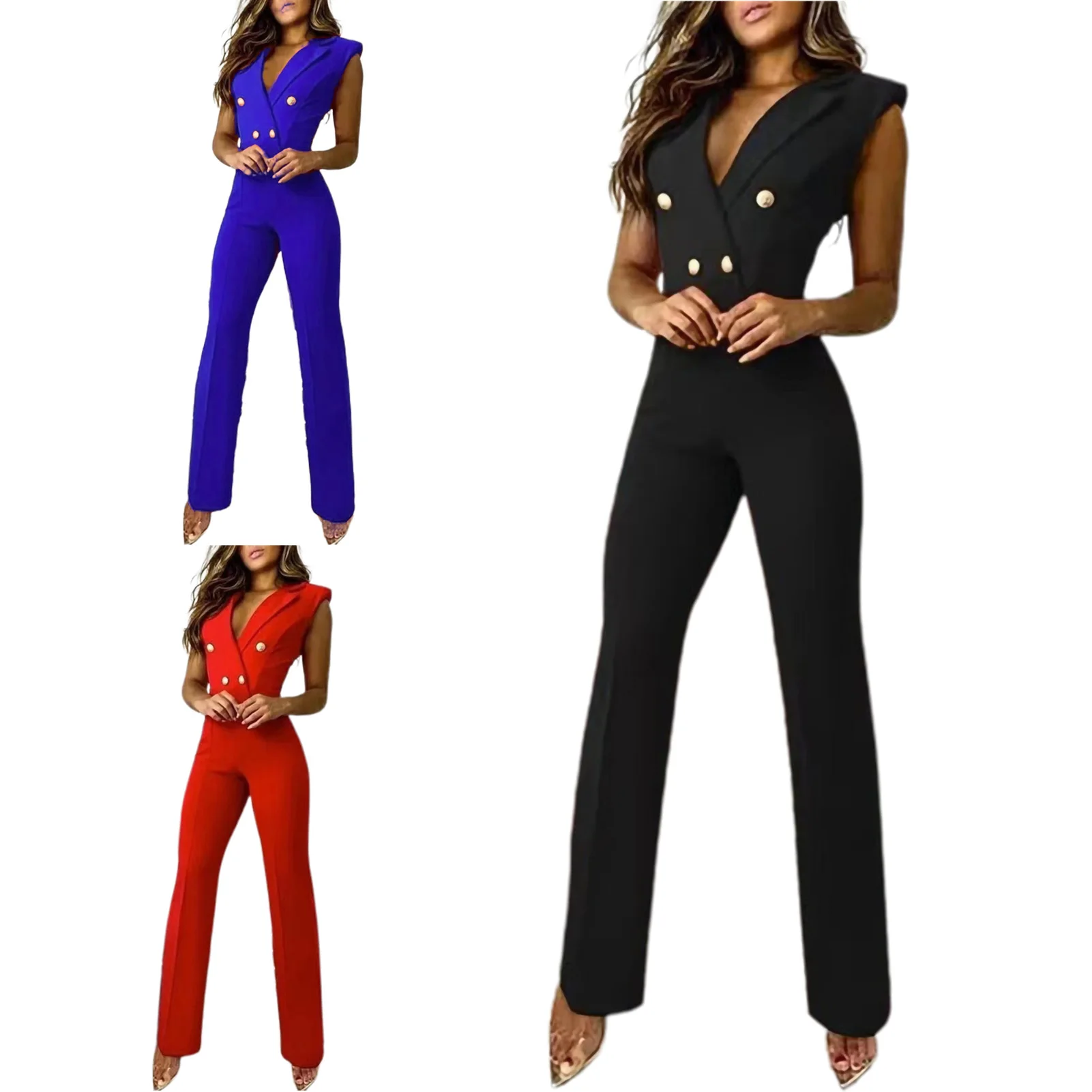 Rompers Nữ Jumpsuit Đen Thanh Lịch Đôi Đảng Đêm Sexy Mùa Xuân 2022 Quần Dài Một Mảnh Quần Áo Áo Liền Quần