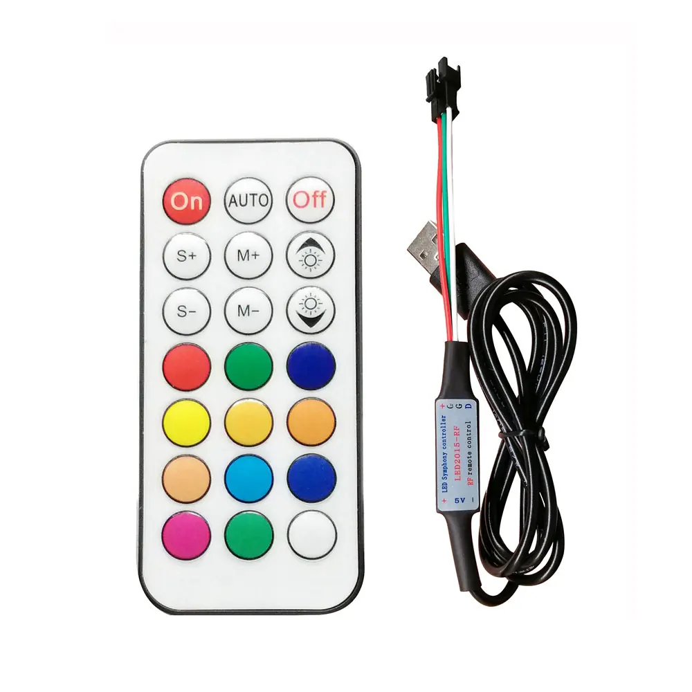 WS2812B 8/16/24/35/45LED Light Ring 21Key Controller Kit WS2812 IC Individually Addressable USB Interface Connection DC5V