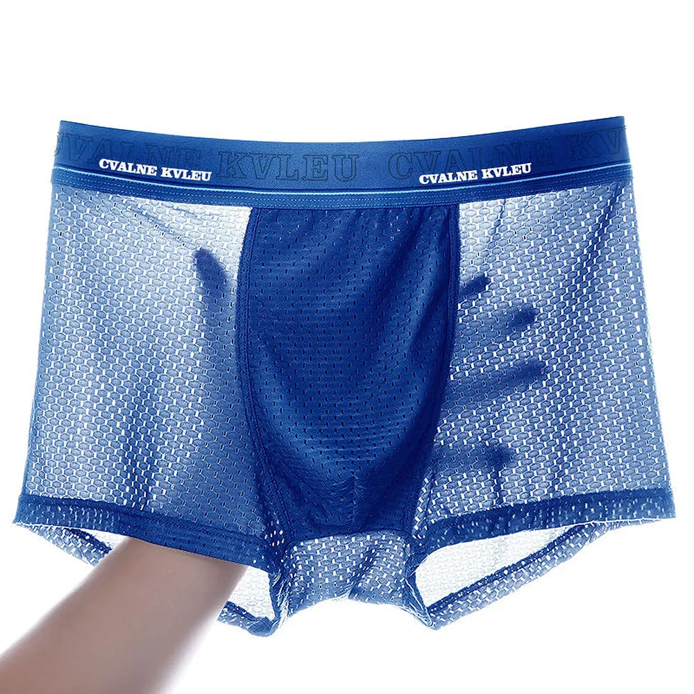 4pcs/Lot Summer Ice Network Mesh Men Underwear Ventilate Shorts Man Boxer Breathable Sexy Youth Boxer Four shorts Cosy Bamboo