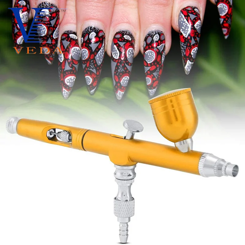 Airbrush Kit, Multi-Purpose Gravity Feed Dual Action Paint Spray Gun Set 7CC 0.3MM Spray Kit Tools for Paint Art Tattoo Nail