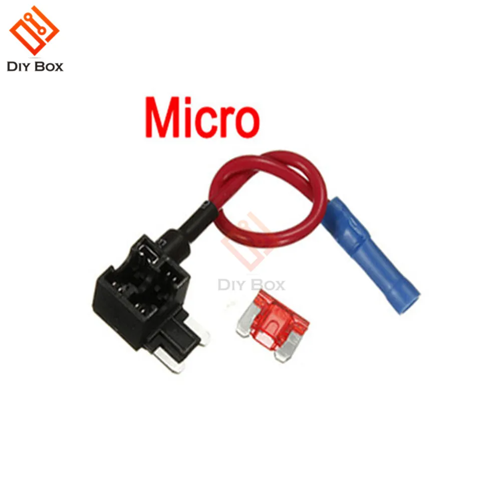 12V Fuse Holder Add-a-circuit TAP Adapter Micro Mini Standard ATM APM Blade Auto Fuse with 10A Blade Car Fuse With Holder