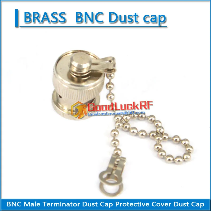 1X Pcs Q9 BNC Female Dust Cap with Chain Resistor RF coaxial Terminator Dust Cap Protective Cover Brass Adapters