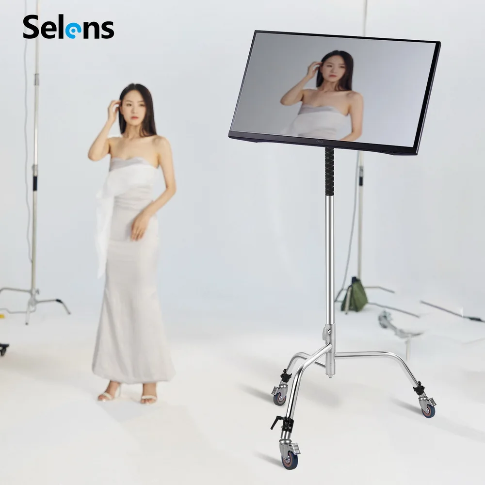 Selens TV LED Monitor Mount Adjustable 360 Degree Rotation Universal Holder Detachable Bracket for Photography Studio