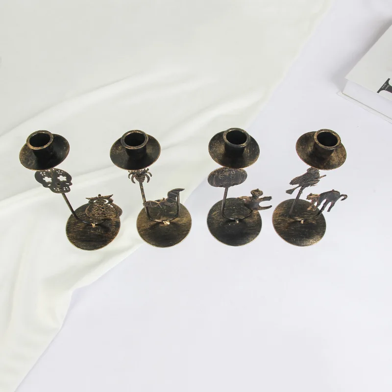 Halloween Decorations Metal Candle Holders  Desktop Ornaments Holiday Gifts