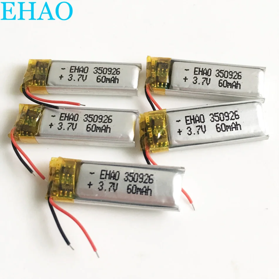 5 PCS 351015 3.7V 50mAh Lithium Polymer LiPo Rechargeable Battery For Mp3 Headphone Bluetooth Recorder Headset