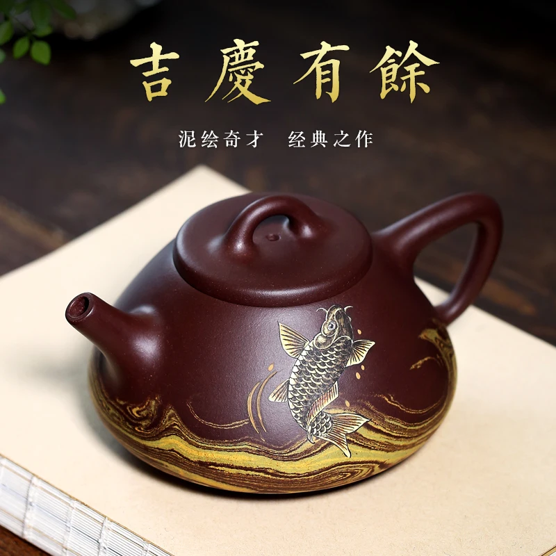 

|of mud craftsmen are recommended warping clay teapot pure manual mud painting masters the teapot TaoLing auspicious