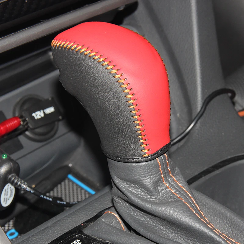 

Genuine Leather Gear Knob Cover For Hyundai sonata 9 AT Car on The Gear Shift Knob Gear Stick Case PPC Gear Shift Collar