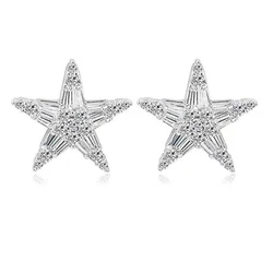 CAOSHI Exquisite Lady Stud Earrings with Star Shape Shiny Crystal Cubic Zirconia Fresh Wedding Accessories Modern Style Jewelry