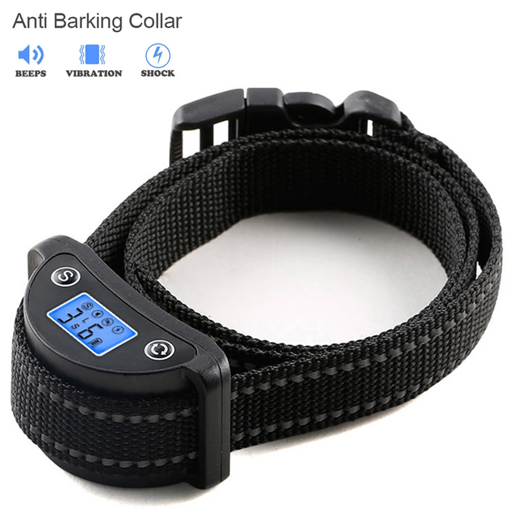 

Pet Dog Anti Bark Electric Collar Rechargeable Pets Stop Barking Shock Training Collars for Small Medium Large Dogs Supplies