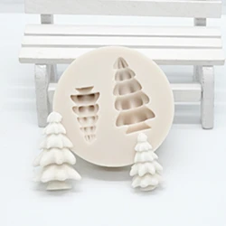 Moldes de Fondant de resina de silicona para árbol de Navidad 3D, herramientas de decoración de encaje de yeso para pasteles, taza de pastelería DIY, herramientas de cocina para hornear, M003