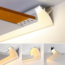 1-10 sztuk 1m wbudowany profil aluminiowy LED tryless ukryty Drywalll płyta gipsowa podświetlenie podsufitowe liniowe oświetlenie listwa pasek