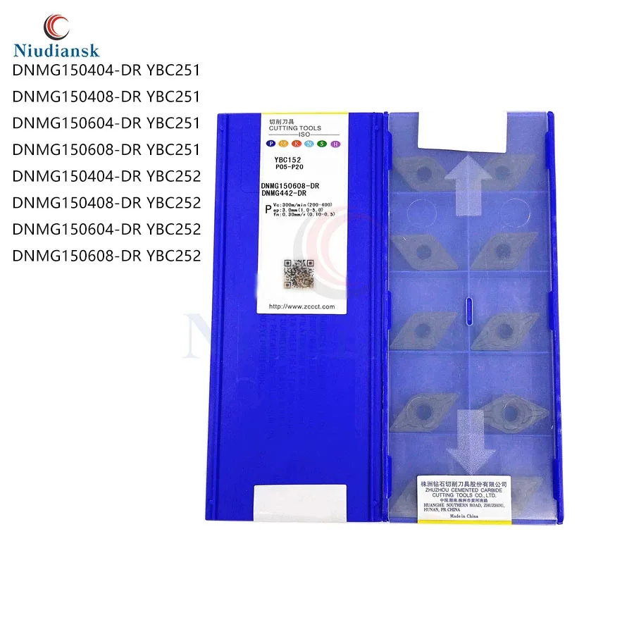 

10Pcs DNMG150404 DR DNMG150408 DNMG150604 DNMG150608-DR YBC251 YBC252 High Quality Turning Tool Carbide Inserts CNC Lathe Tools