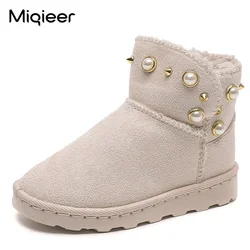 Kinder Schnee Stiefel Für Mädchen Winter 2021 Warme Plüsch Mode Niet Stiefeletten Wasserdichte Anti Skid Kinder Frauen Sport schuhe