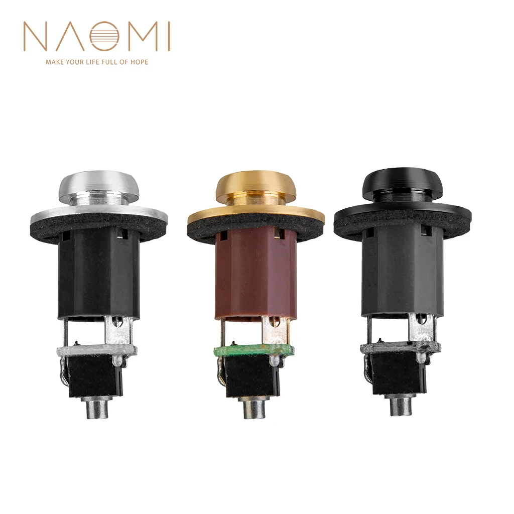 NAOMI Guitar Endpin Jack 6.35mm Output 2.5mm Input Endpin Jack For Acoustic Guitar Built-in Rod Piezo Pickup Good Sound Effect