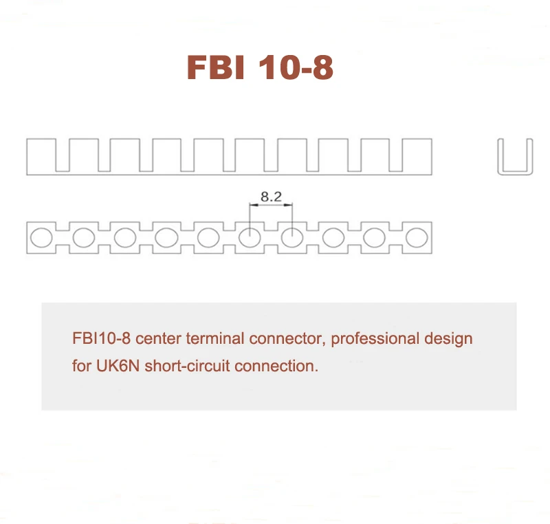 5/20 Stück Zentraler Verbinder Kurzschluss-Verbindungsleiste FBI10-5/6/8/10/12/15/URTKS für UK DIN-Schienen-Klemmenblock-Teile – Detail 6