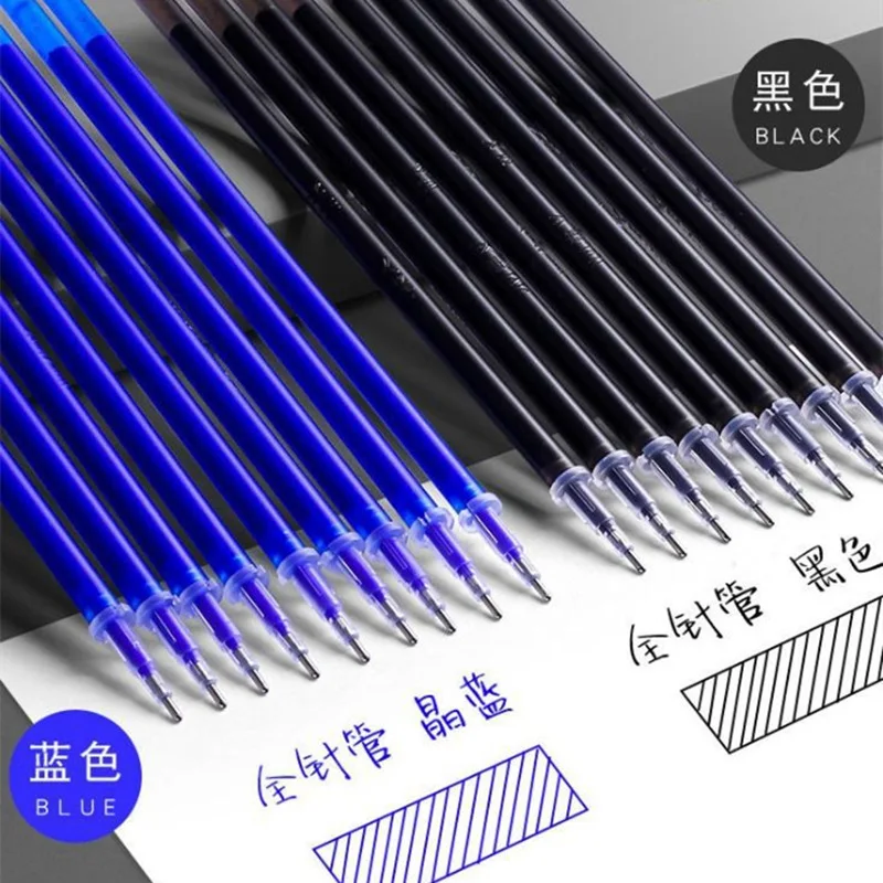 50 Pcs Erasable Gel Pen Refills Rod Blue Black Ink Pen Refills 0.5mm Black / Blue Ink for Erasable Pens Refill School Supplies