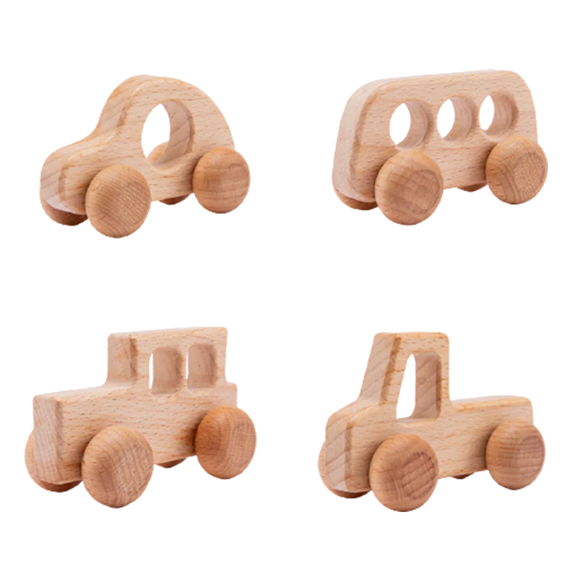 1 PCS Holz Spielzeug Organische Buche Holz Auto Für Babys Montessori Spielzeug Rassel Gehirn Spiel Spielzeug Handgemachte Handwerk Geschenk Kind block