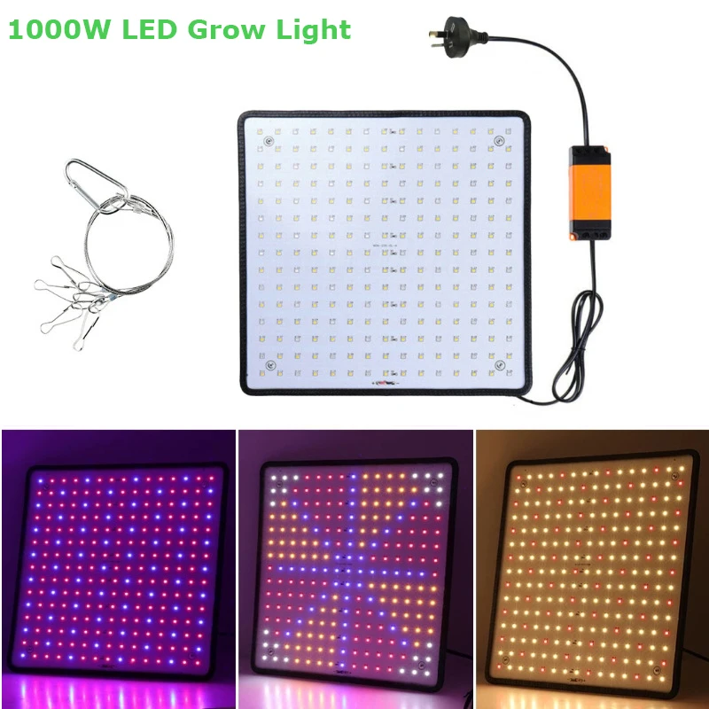 

1000W Growing Light quantum board phytolamp full spectrum Phyto UV Lamp EU/US Plug for Indoor Seedlings Flower Grow Plants