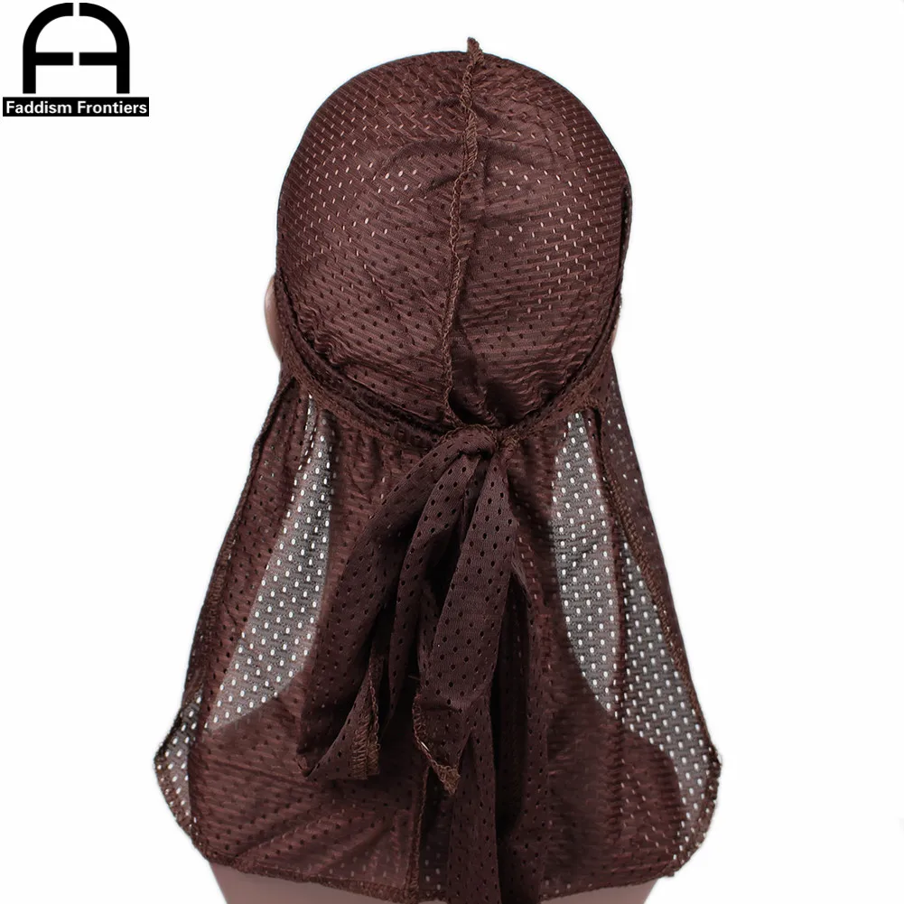 Sommer Männer Mesh Durag Atmungsaktive Lange Schwanz Durags Bandanas für Männer Welle Do DuRag Lumpen – Detail 7