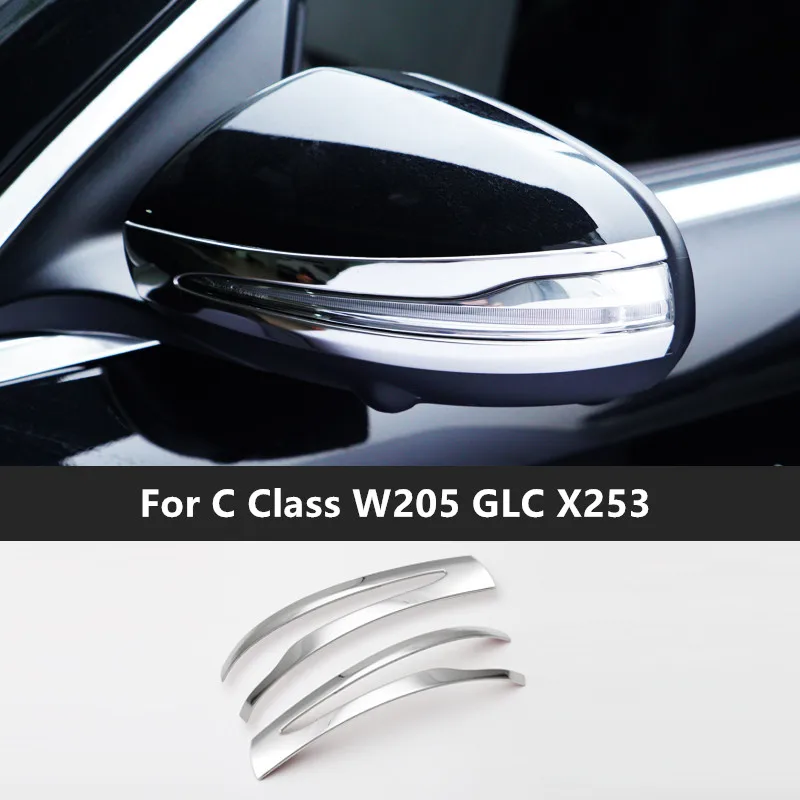

Полосы для зеркала заднего вида из нержавеющей стали 2 шт. для Mercedes Benz C Class W205 GLC X253 2015-2019
