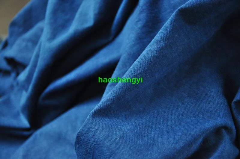 Indigo dyed knitted pure natural home apparel fabric